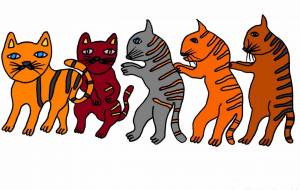 ねこ五匹 - 工房はんど shigeru