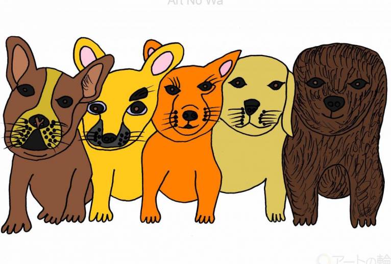 五匹の子犬 - 工房はんど　shigeru 