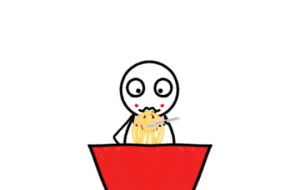 ラーメン食べるぷにちゃん - しずく