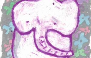 『白いゾウと花』 - 工房はんど toki