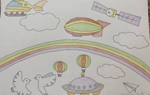 虹と空を飛んでいる色々なもの - 恵麻 