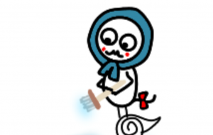 ミニぷにちゃんただいま掃除中 - しずく