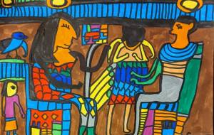 エジプトの壁画調の絵 - 田中郷