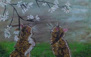 白き花と二匹の猫 - 萩原克典