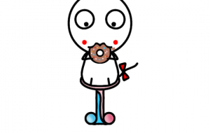 ドーナツ食べるぷにちゃん - しずく