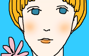 花と女性 - ハヤシダ ヨウコ