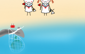 海で遊ぶぷにちゃん楽しいよ - しずく