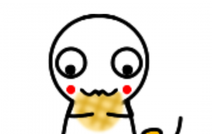 メロンパン食べるミニぷにちゃん - しずく