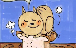 A cat sleeping on bread - 空叶論