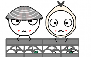 塀からあさりと身のぷにちゃんこんにちは - しずく