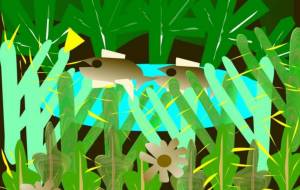 夜の自然と満月 - 菅原たんぽぽ