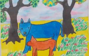 犬の親子 - 人魚