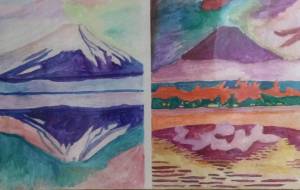 逆さ富士と赤富士 - 雲ノ手太郎