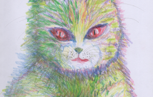 光る目のネコ - ゆふーち