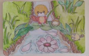 ねこまるくん達の橋渡と花 - 桜井大地