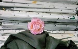 廃棄物キャンバス後光 - 真鍋哲地