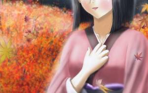 紅葉と和服美少女 - Satoshi 