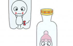 ペットボトルに雪国のぷにちゃん - しずく