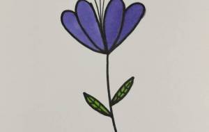 手描きイラスト 北欧風の花 - ゆかたん