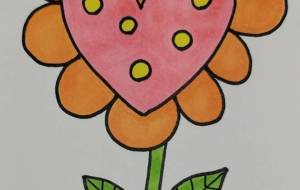 手描きイラスト ハートの花 - ゆかたん