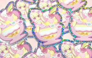 ゆめかわパフェイラストをステッカーにしました - 安岡ひろ