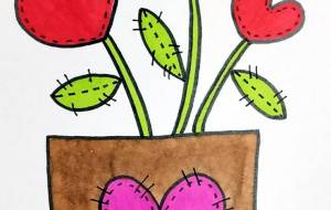 手描きイラスト ハートの花 - ゆかたん