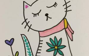 手描きイラスト 猫 - ゆかたん