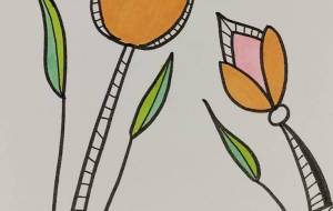 手描きイラスト ゼンタングル 花 - ゆかたん