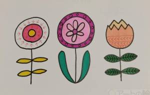 手描きイラスト 北欧風の花 - ゆかたん