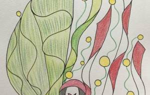 紙の生け花 - 絵言葉