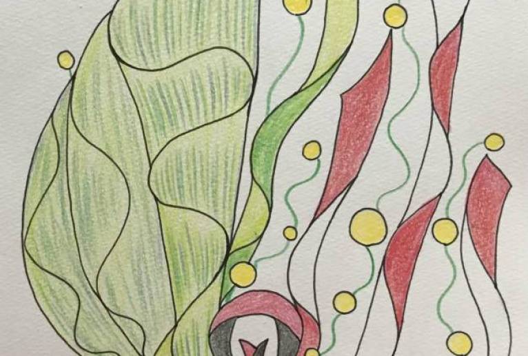 紙の生け花 - 絵言葉 