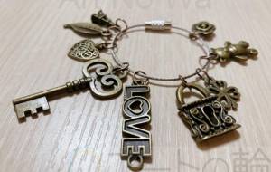 アンティークゴールドのキーリング - ミチェル