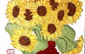 12輪の向日葵の花瓶 - 阿部貴志