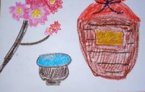 泡盛と緋寒桜 - クレヨンManya