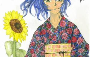薔薇の浴衣と向日葵 - 阿部貴志