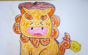 ベレー帽と鈴付きシーサー - クレヨンManya