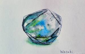 二色の宝石(水色·黄緑色) - wasabi 