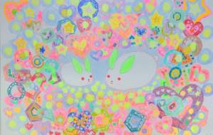 幸せいっぱいの雪ウサギ - 【イベント】日本メタバース協会「ディセントラランド」NFT+原画販売 