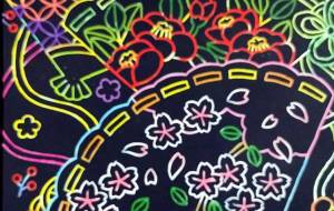 スクラッチアート 扇 - ゆかたん