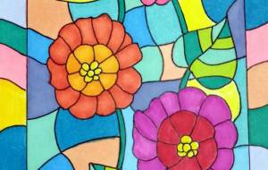 ステンドグラス風 花 - ゆかたん