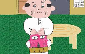 おじさんとおもしろ腹巻き - 宇佐山彩葉