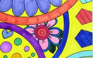 花 ハート まる カラフルアート - ゆかたん