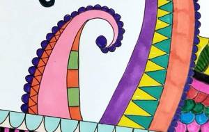 手描きイラスト ペイズリー 花 - ゆかたん