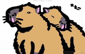 カピバラ - シマハイエナ