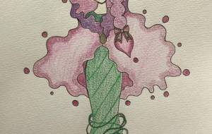 赤ワインの女性 - 絵言葉