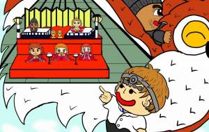 グループホーム3月度イラスト タイトル「旅立ち」 - たつきさんたく