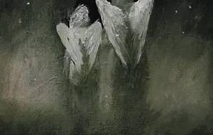 煌めく夜空、星母子、希望天使難民の人々笑顔 - 真鍋哲地