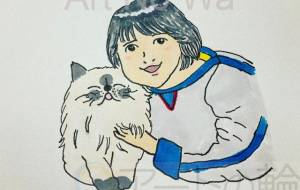 娘とヒマラヤン猫 - ミチェル