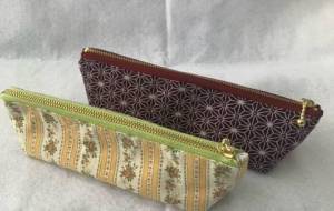 和柄ペンケース - みかんの皮