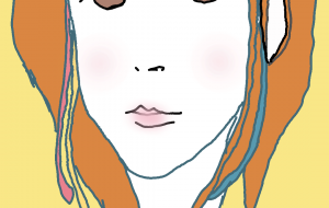 オレンジ色のかみの女性 - ハヤシダ ヨウコ